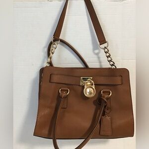 Michael Kors HAMILTON East West Shoulder Hand Bag Tan Saffiano Leather
